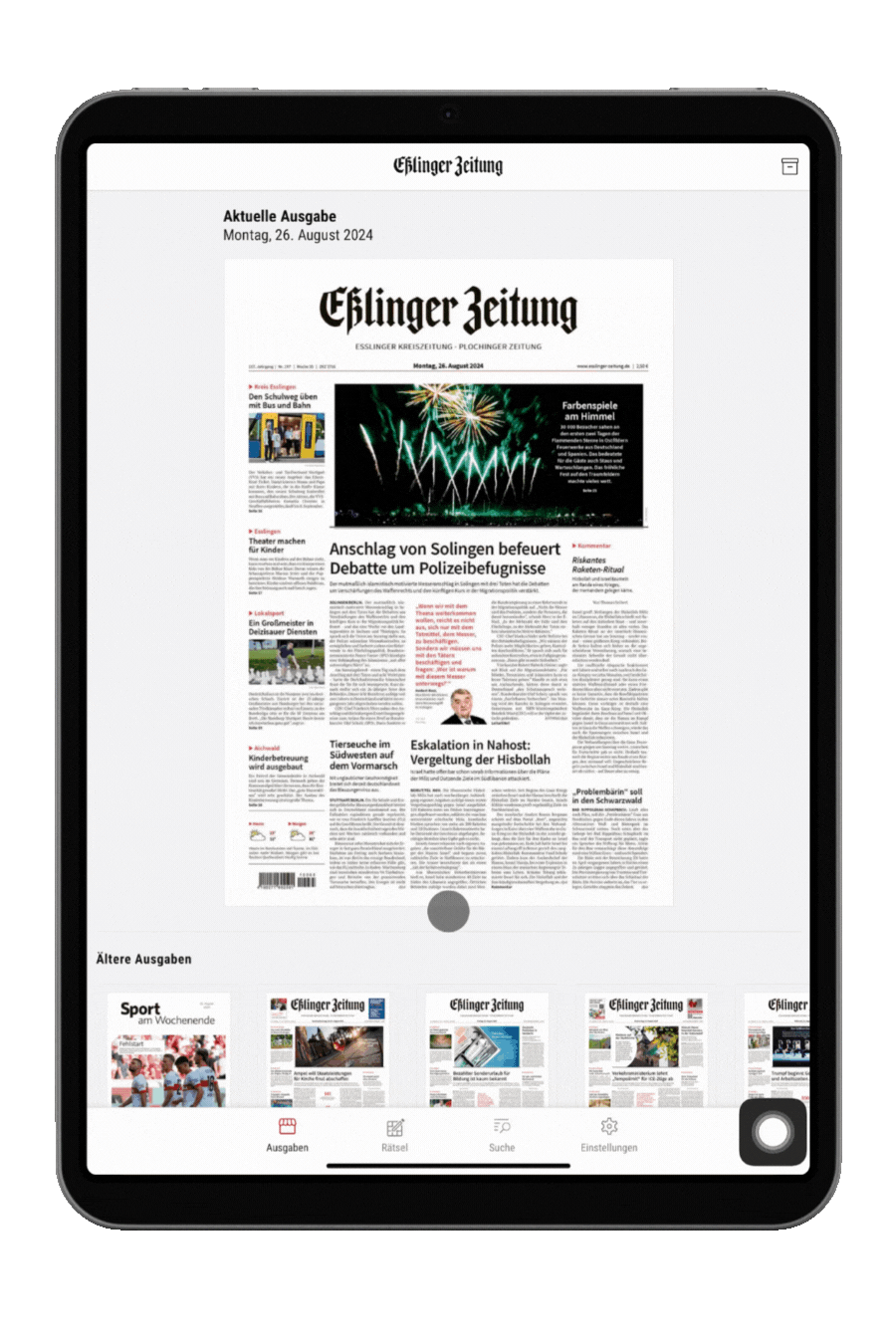 Tutorial zur Download Funktion im E-Paper der Eßlinger Zeitung
