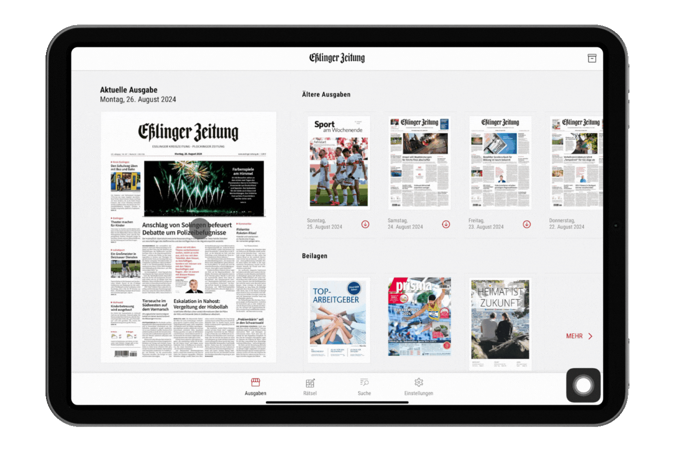 Tutorial zur Rätselfunktion im E-Paper der Eßlinger Zeitung