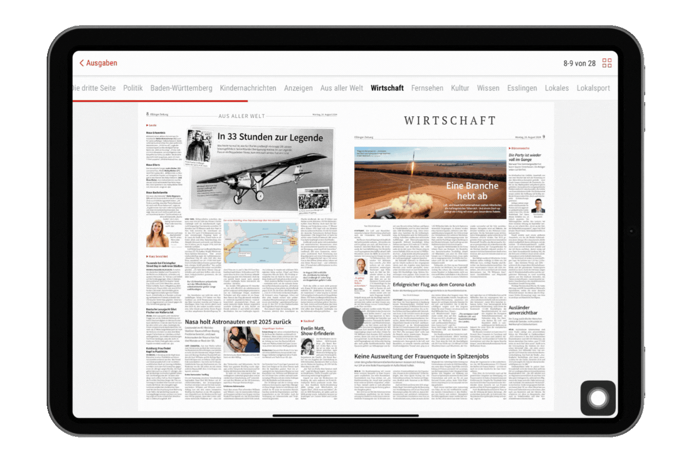 Tutorial zur Teilen Funktion im E-Paper der Eßlinger Zeitung