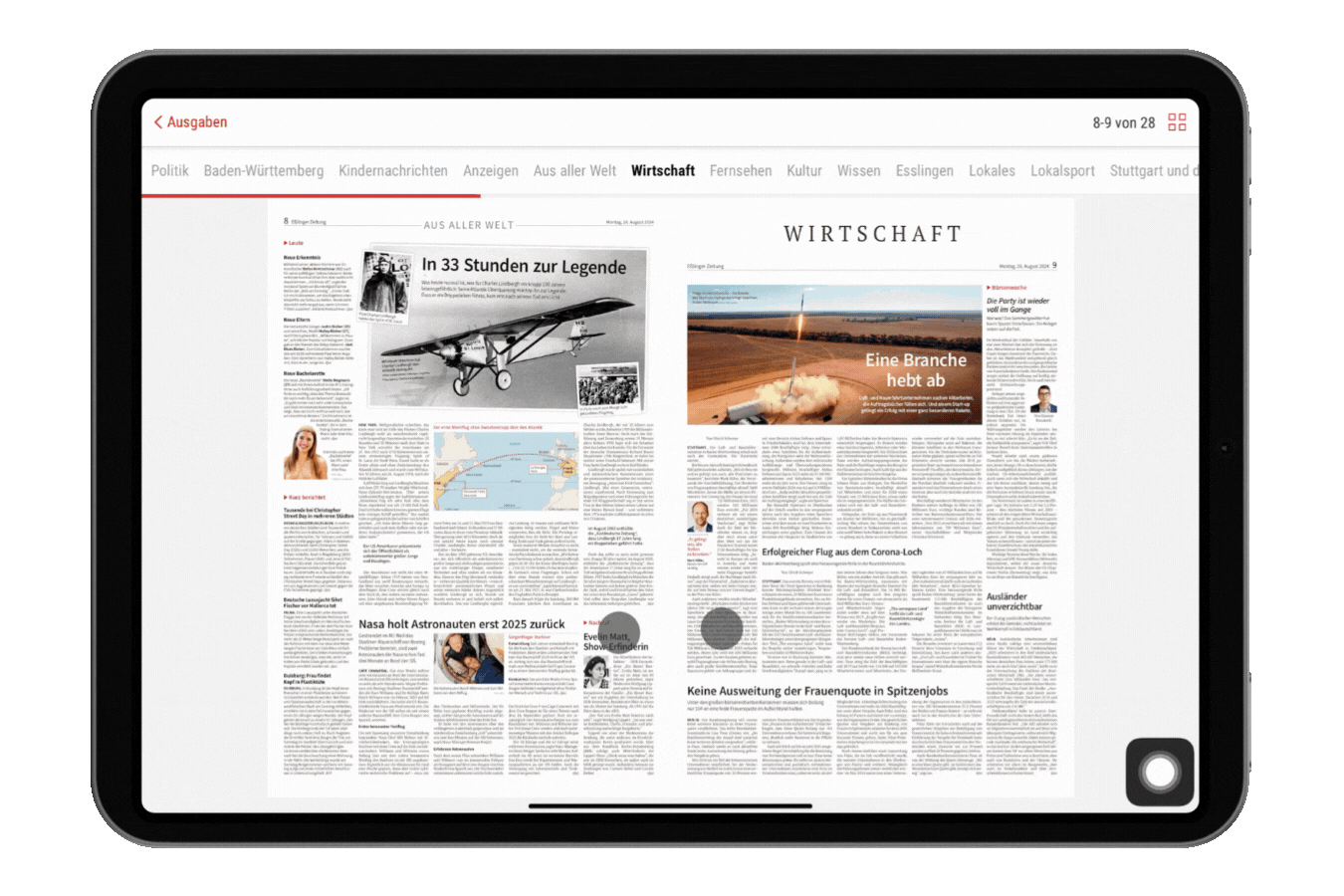 Tutorial zur Zoomfunktion im E-Paper der Eßlinger Zeitung