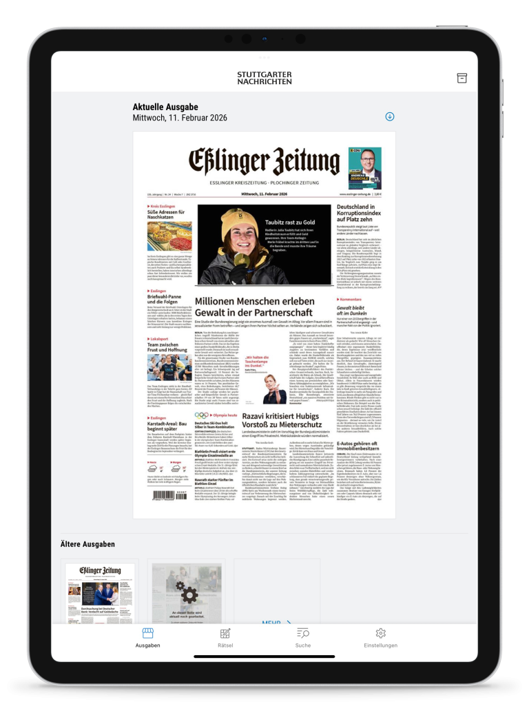 Tippen Sie unten rechts auf das Zahnrad-Symbol für Einstellungen